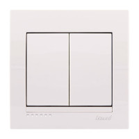 Выключатель двойной белый Deriy Lezard