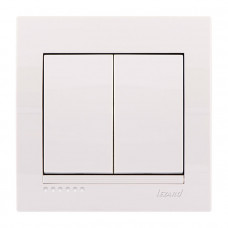 Вимикач подвійний білий Deriy Lezard