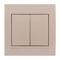 Вимикач подвійний крем Deriy Lezard