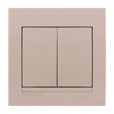 Вимикач подвійний крем Deriy Lezard