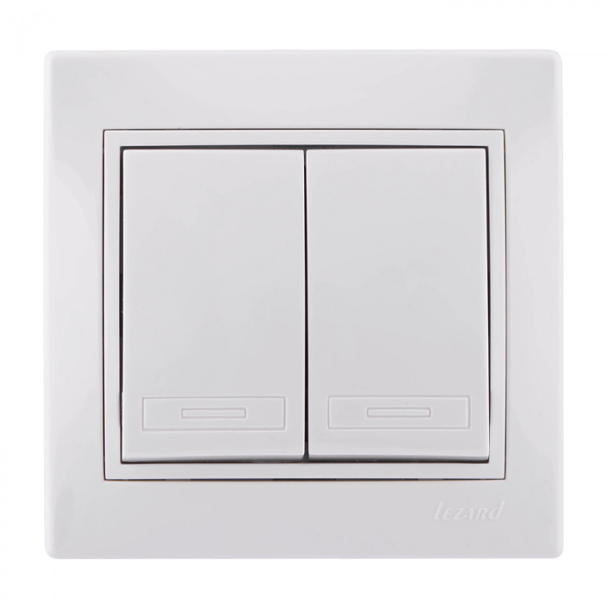 Вимикач подвійний білий Mira Lezard