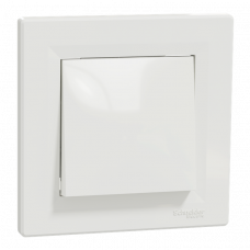 Вимикач одноклавішний самозатискний білий Asfora Schneider