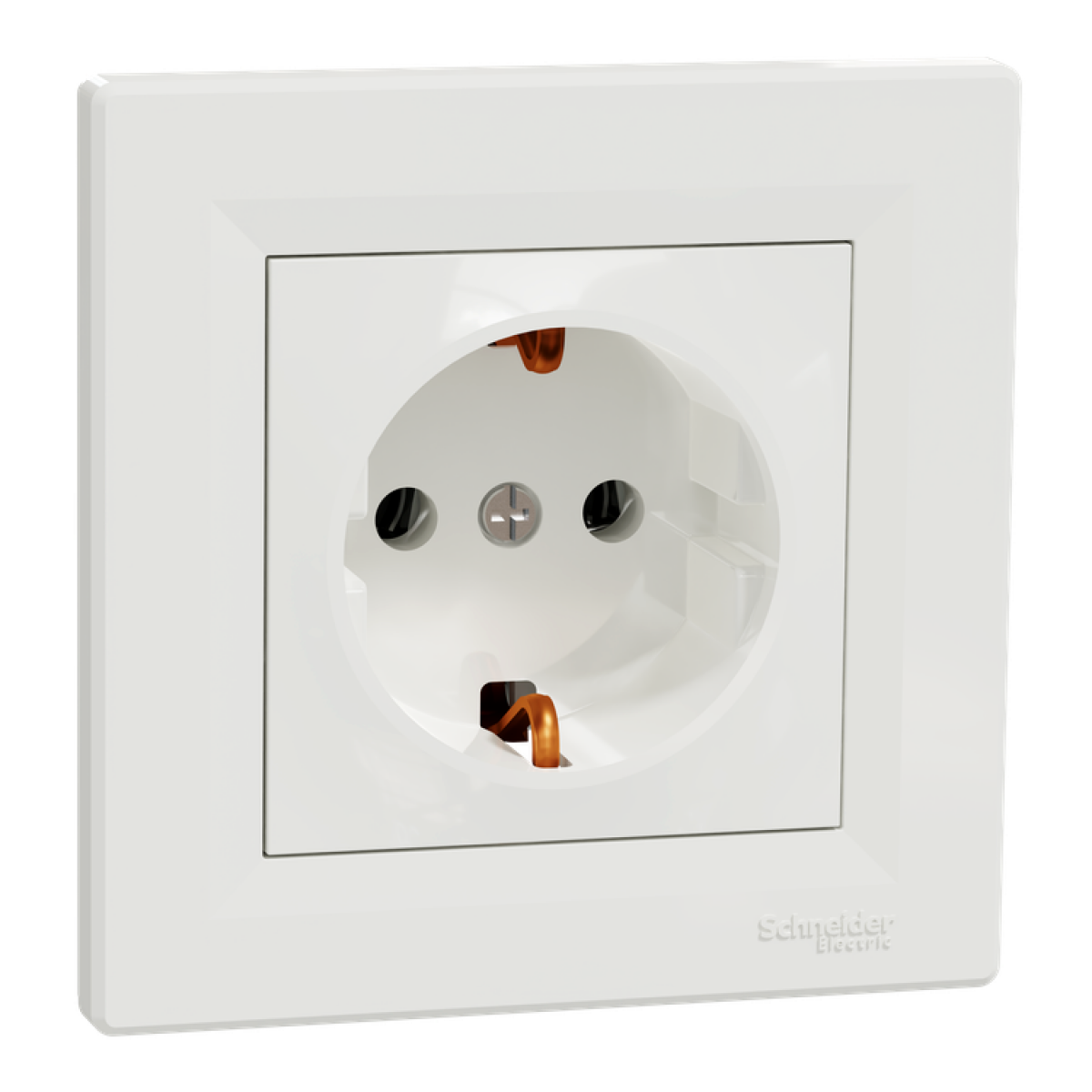 Розетка с заземлением белая ASFORA Schneider