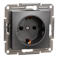 Розетка С Заземлением Asfora Антрацит Schneider