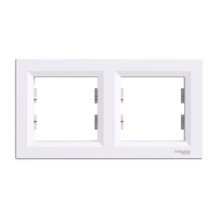 Рамка Двомісний, Горизонтальний, Біла Asfora Schneider