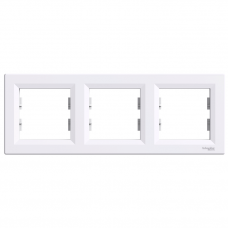 Рамка Тримісні, Горизонтальний, Біла Asfora Schneider