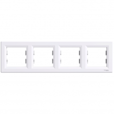 Рамка чотиримісний Горизонтально, Біла Asfora Schneider