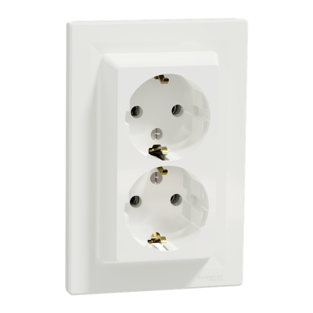 Розетка двойная с заземлением белая ASFORA Schneider