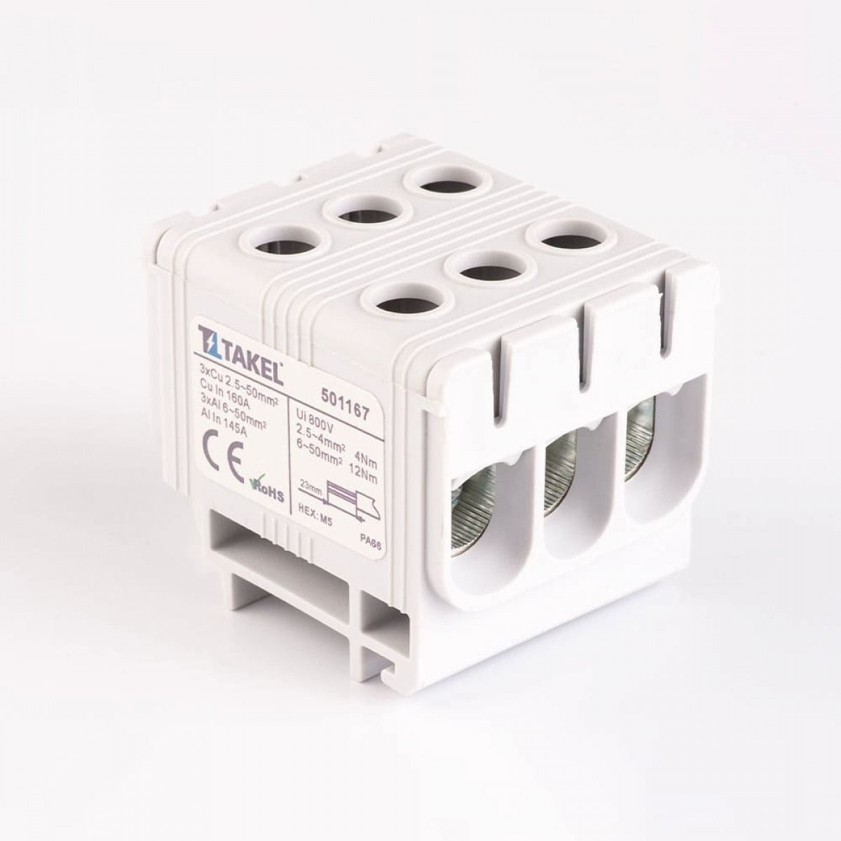 Клемма вводная силовая тройная UTB 6-50 Takel (501167)