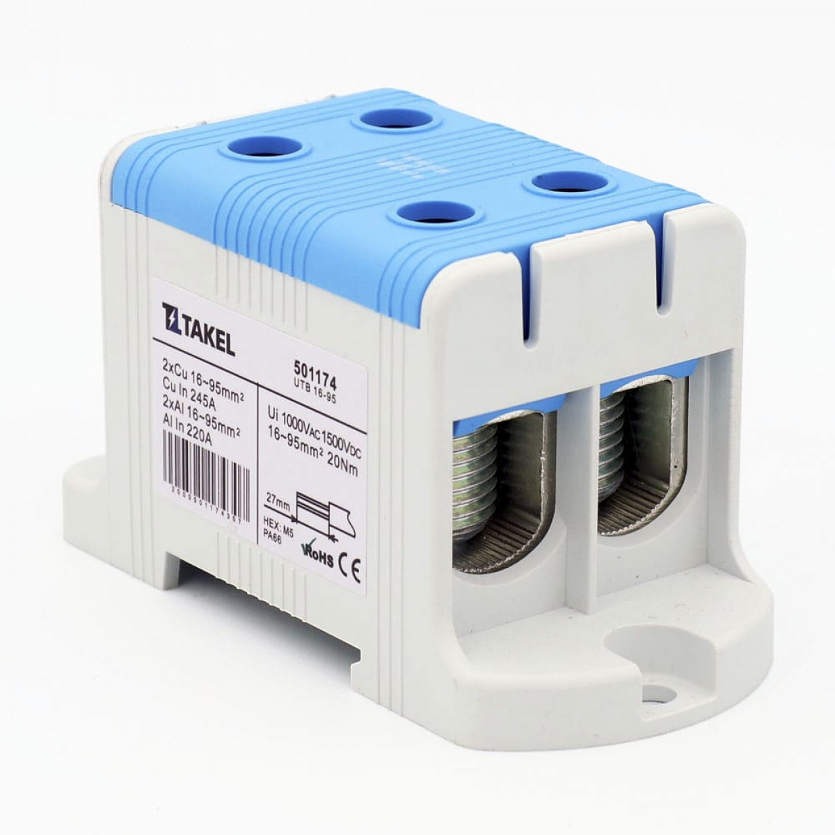 Клемма вводная двойная силовая UTB 16-95 Takel (501174)