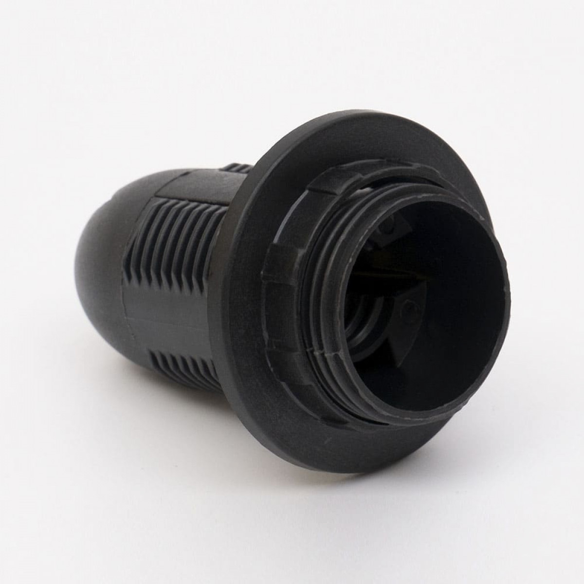 Патрон пластиковий Е14 з гайкою, чорний Takel (503715)