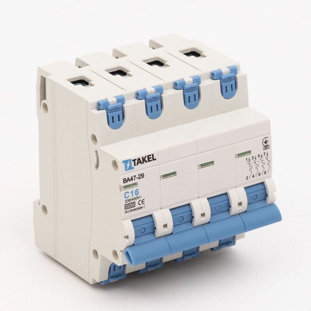 Выключатель автоматический ВА47-29-С 4Р 4.5кА 16А Takel (506169)