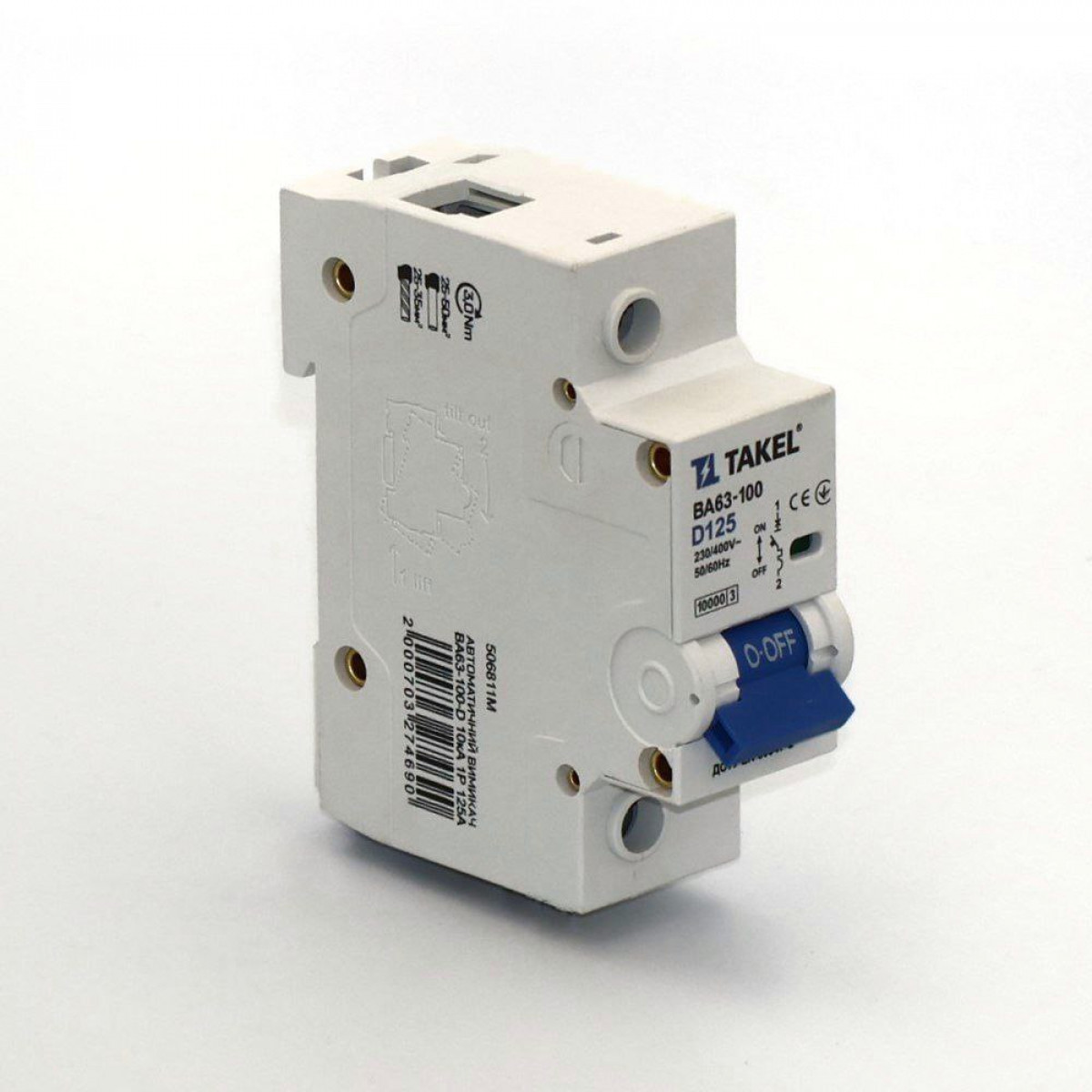 Выключатель автоматический ВА47-100-D 1Р 125А Takel (506811)