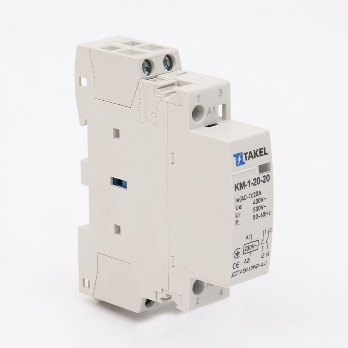 Контактор модульный КМ-1-20-20 20А 2НО Takel (507310)