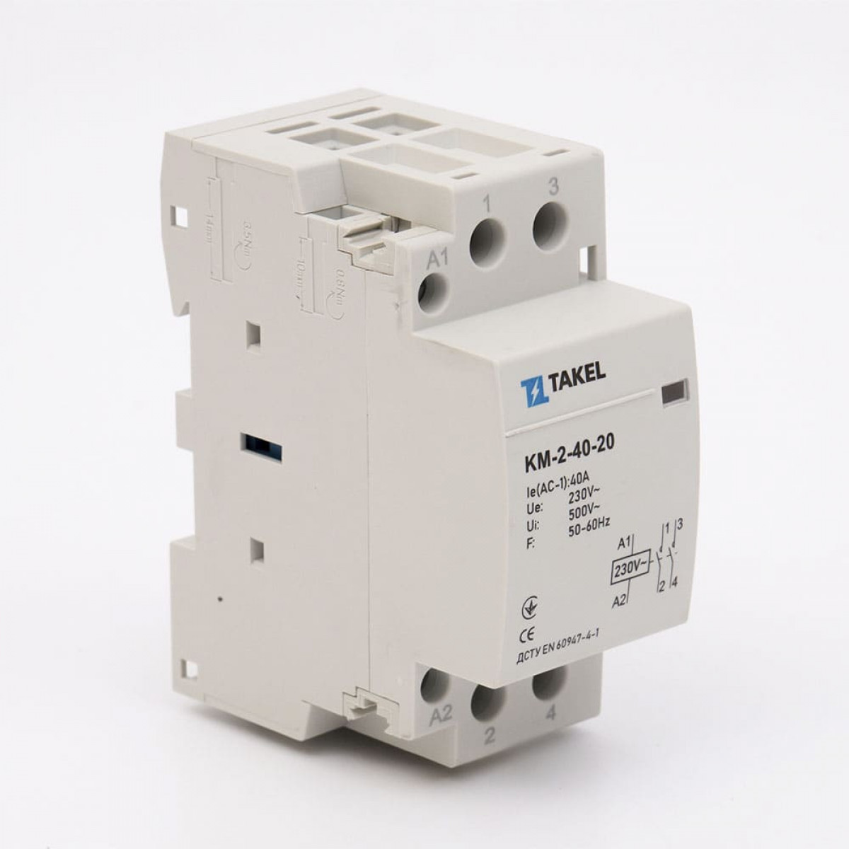 Контактор модульний КМ-2-40-20 40А 2НО Takel (507322)