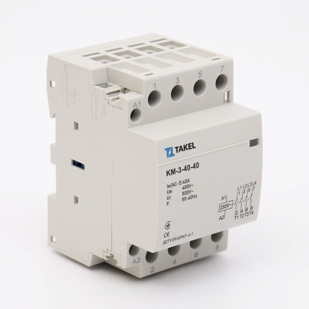 Контактор модульный КМ-3-40-40 40А 4НО Takel (507358)