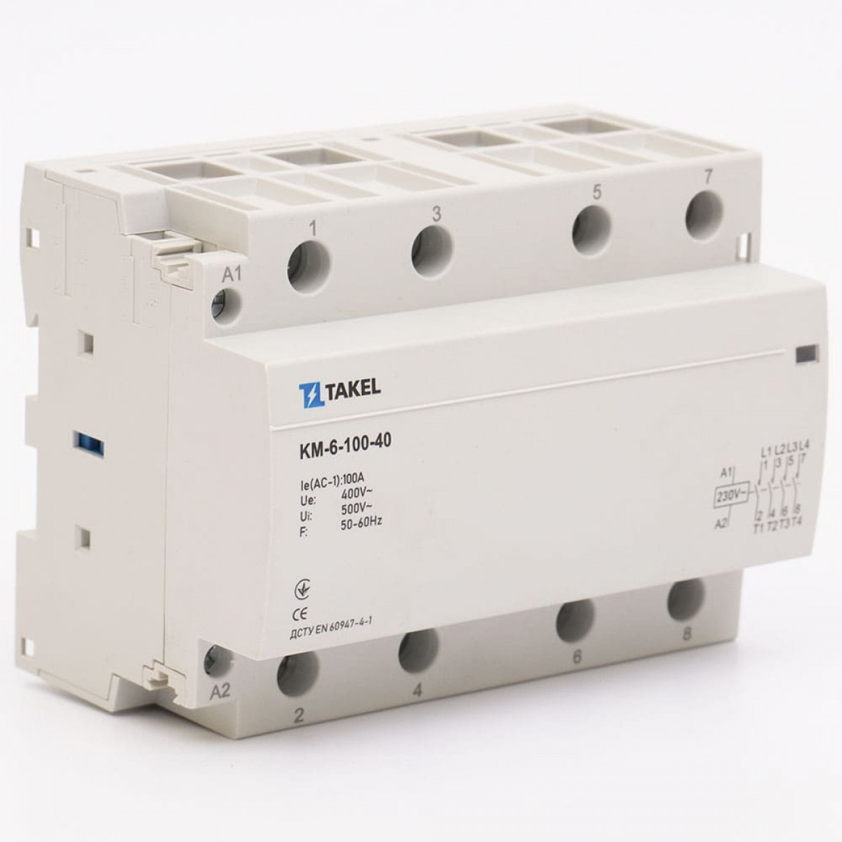 Контактор модульный КМ-6-100-40 100А 4NO Takel (507366)