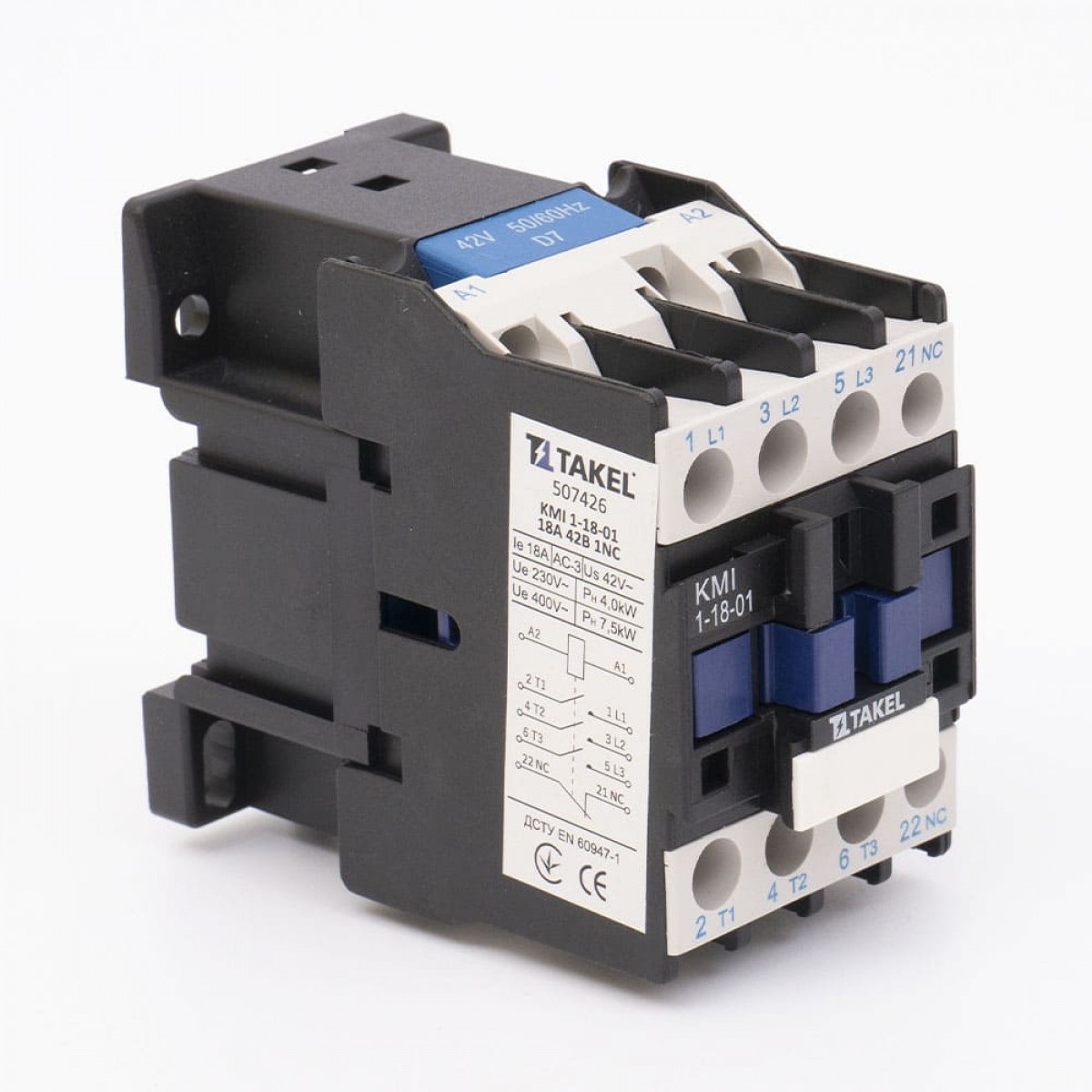 Контактор малогабаритный КМИ 1-18-01 18А 42В 1NC Takel (507426)