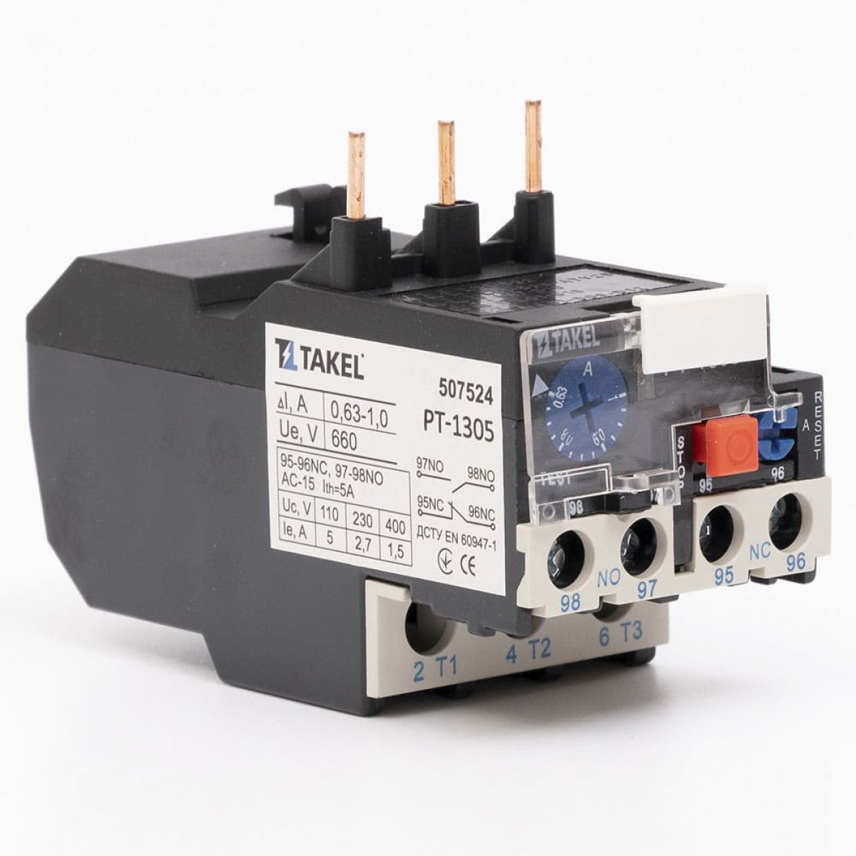 Реле теплове РТ-1305 діап. 0.63-1.0 А Takel (507524)