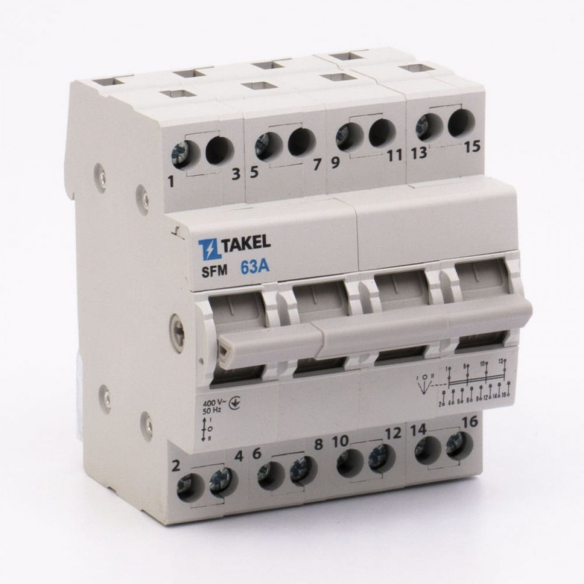 Перемикач навантаження трипозиційний SFM 4P 63A Takel (507835)
