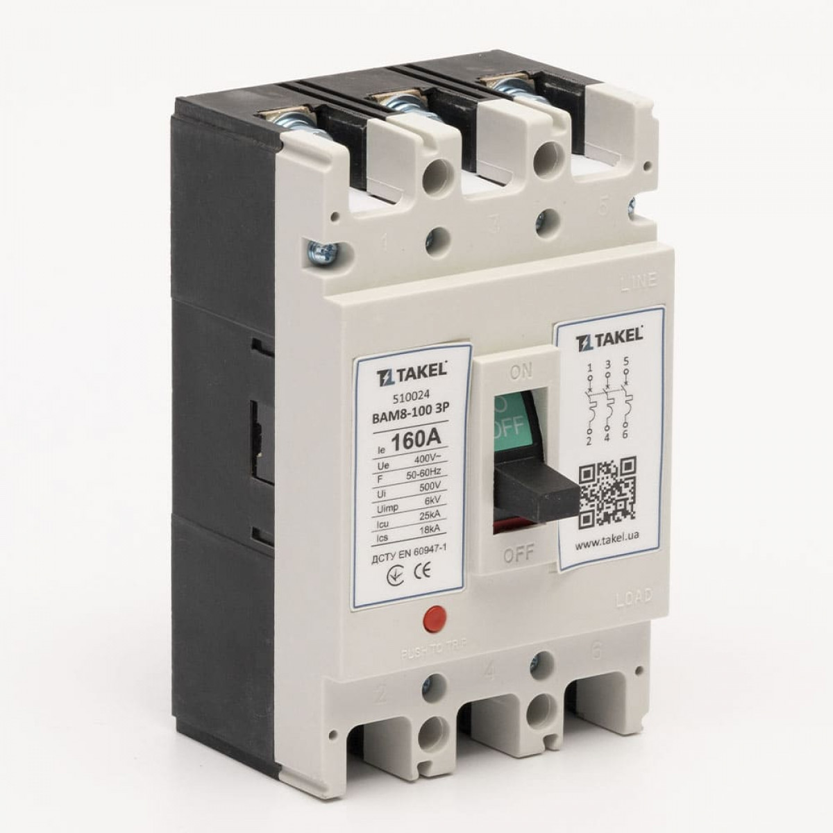 Выключатель автоматический силовой ВАМ8-100 3Р 160А 25кА (510024)