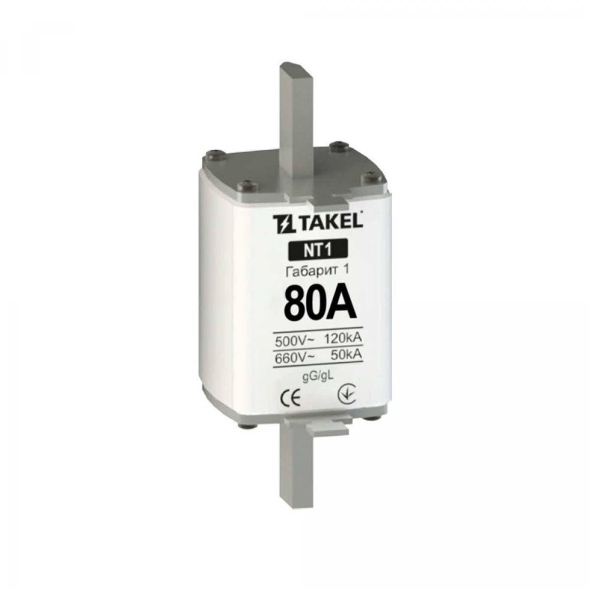 Плавка вставка запобіжника NT1 80А Takel (510567)