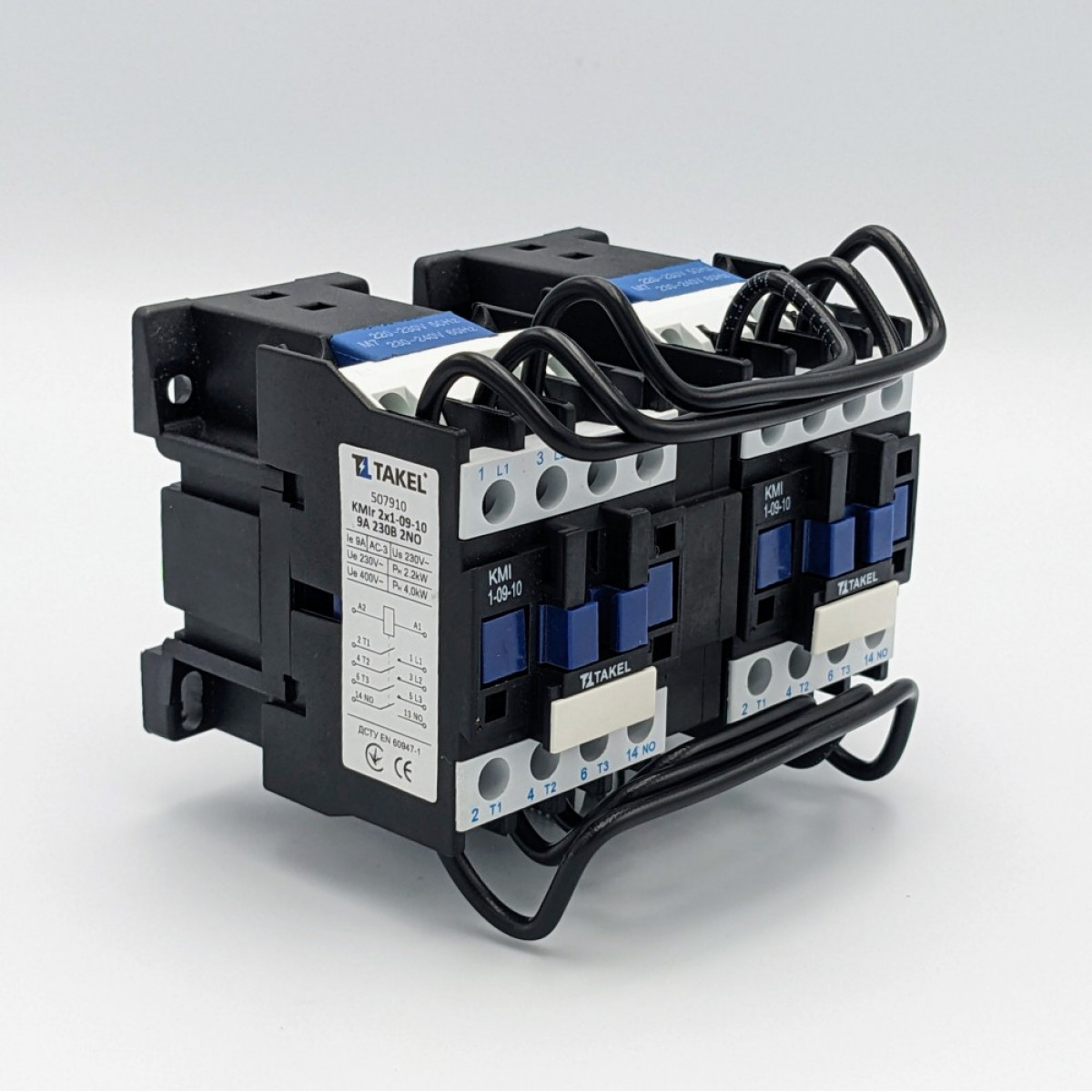 Контактор КМІr 2x1-09-10 9А 230В 2NO реверс Takel (513910)