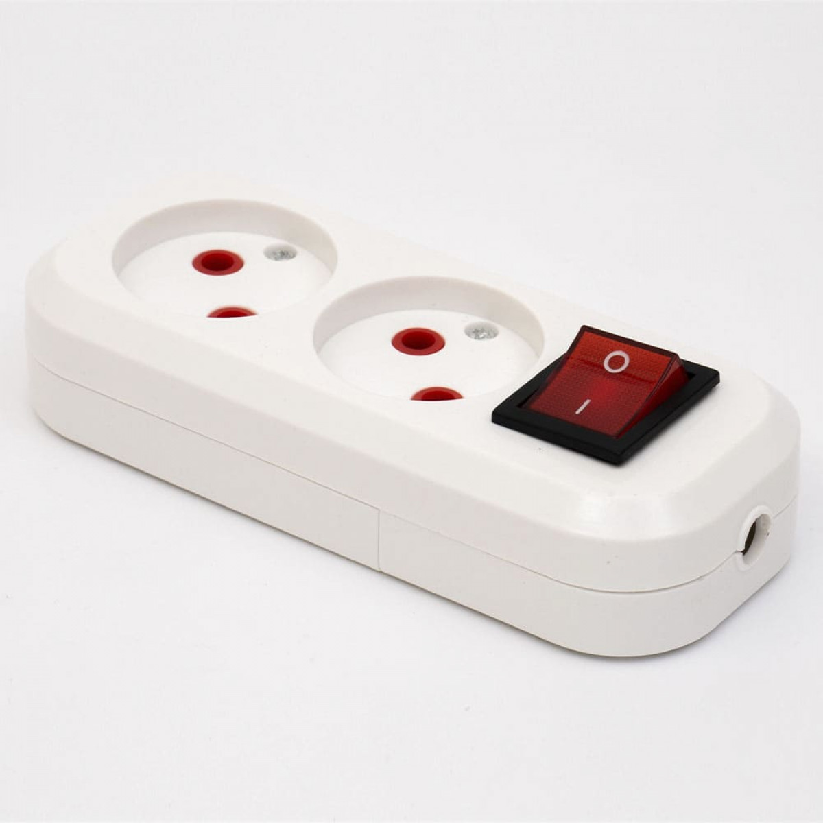 Колодка подовжувача з кнопкою 2 гнізда без з/к LEE Takel (703855)