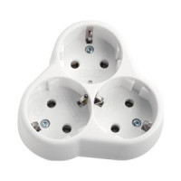 Розетка потрійна із заземенням (внутрішній)