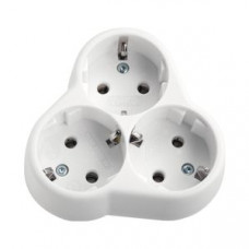 Розетка потрійна із заземенням (внутрішній)