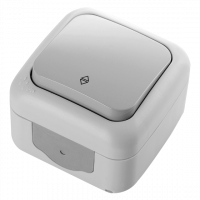 Вимикач вологозахищений прохідний білий Palmiye Vi-KO