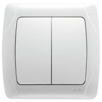 Вимикач подвійний білий Carmen Vi-KO