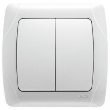 Вимикач подвійний білий Carmen Vi-KO