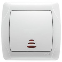 Вимикач із підсвічуванням білий Carmen Vi-KO