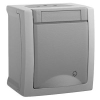 Розетка с заземлением серая Pacific Vi-KO