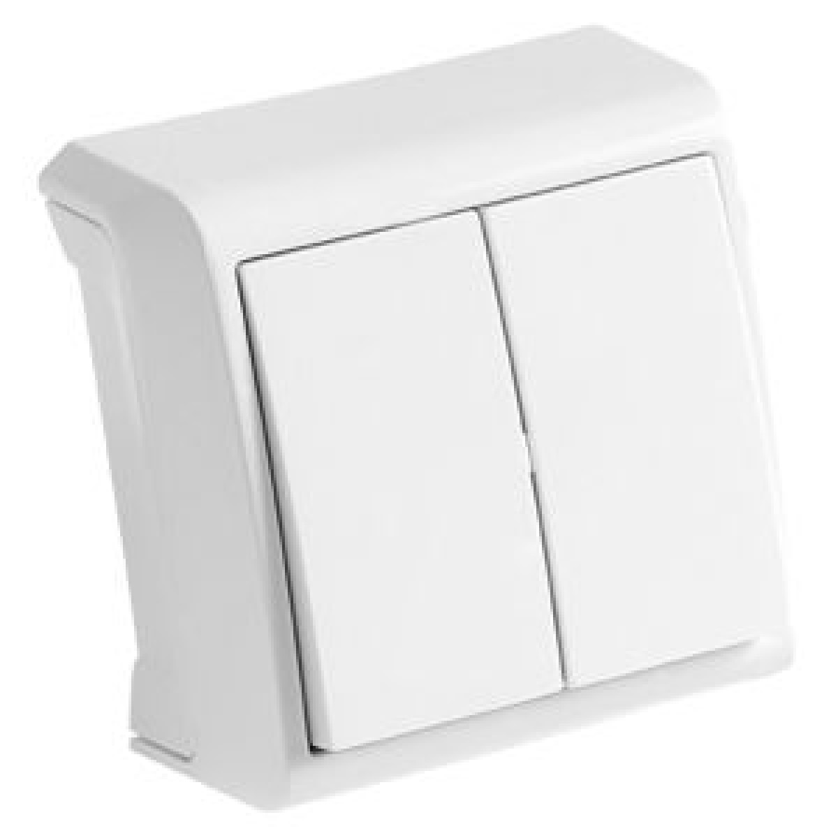 Вимикач подвійний білий Vera Vi-KO