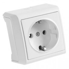 Розетка із заземленням біла Vera Vi-KO