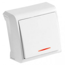 Вимикач із підсвічуванням білий Vera Vi-KO