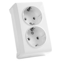 Розетка подвійна із заземленням біла Vera Vi-KO