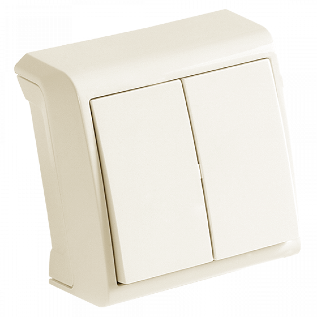 Вимикач подвійний кремовий Vera Vi-KO
