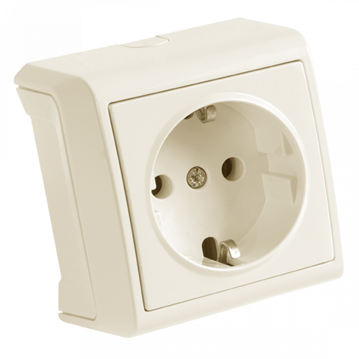 Розетка із заземленням кремова Vera Vi-KO