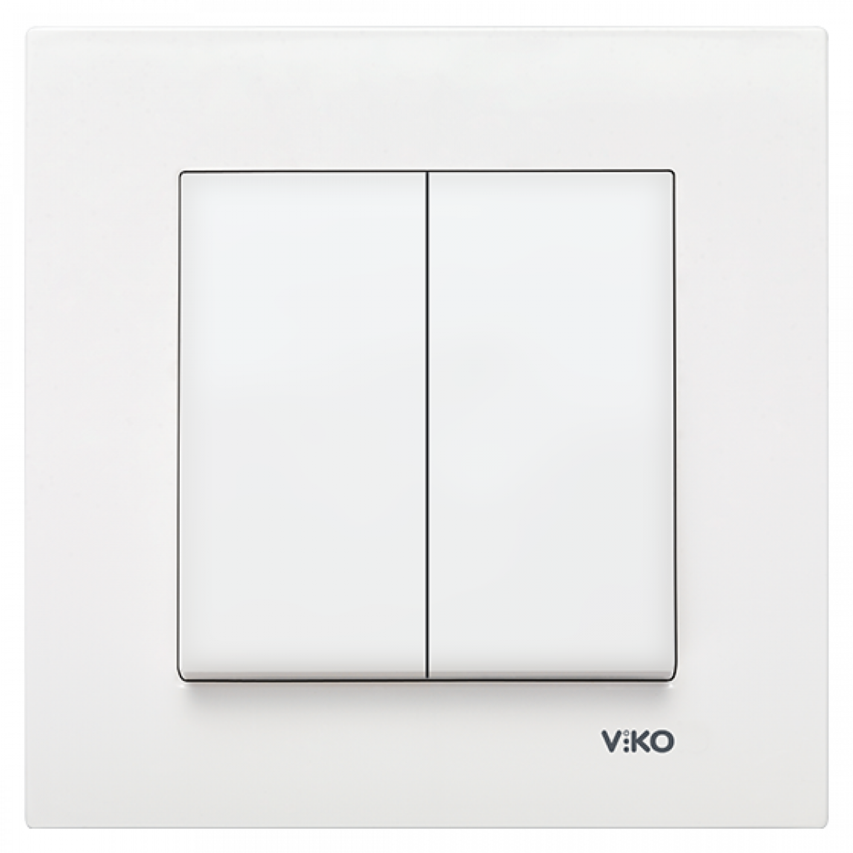 Вимикач подвійний білий Karre Vi-KO