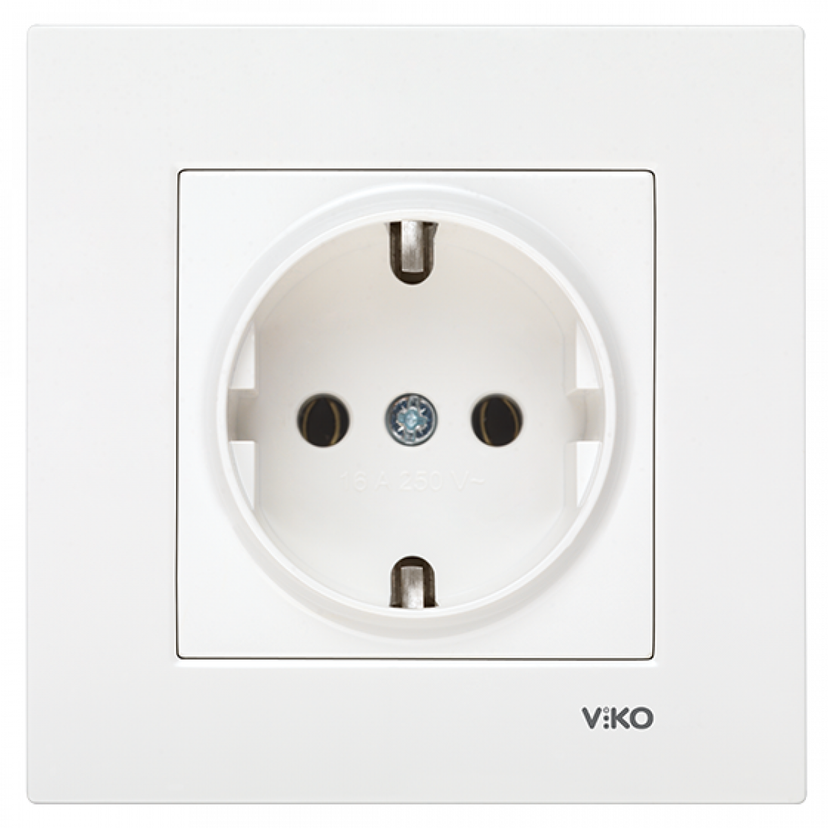 Розетка із заземленням біла Karre Vi-KO