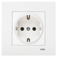 Розетка із заземленням біла Karre Vi-KO