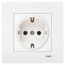 Розетка із заземленням біла Karre Vi-KO