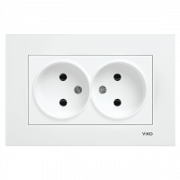Розетка двойная белая Karre Vi-KO