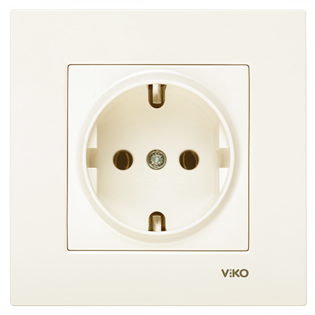 Розетка із заземленням кремова Karre Vi-KO