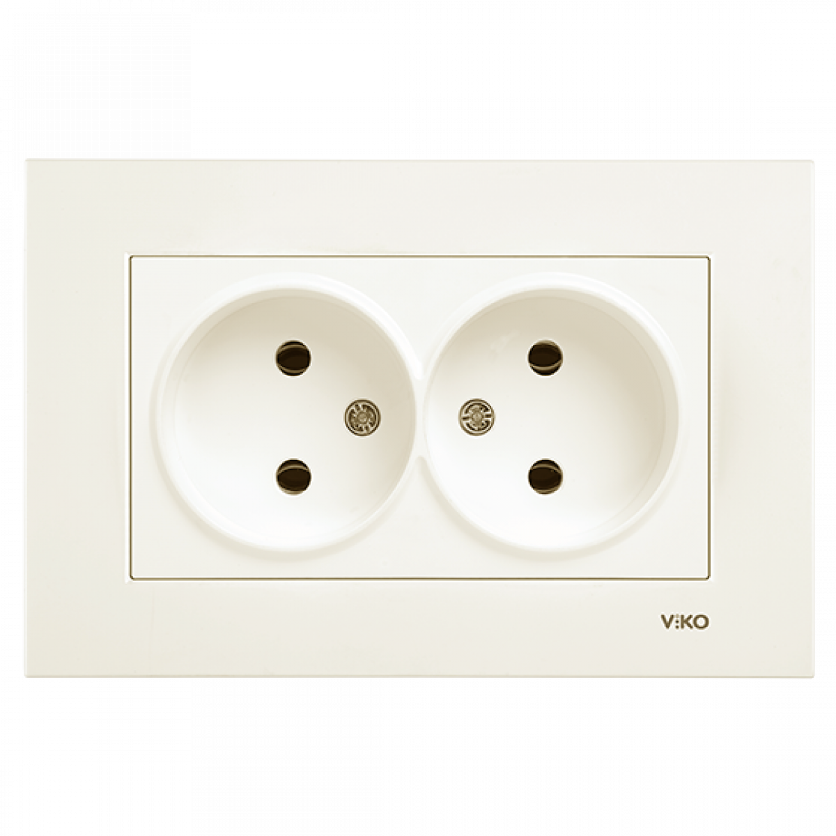 Розетка подвійна кремова Karre Vi-KO