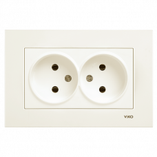 Розетка подвійна кремова Karre Vi-KO