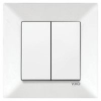 Выключатель двойной белый Meridian Vi-KO